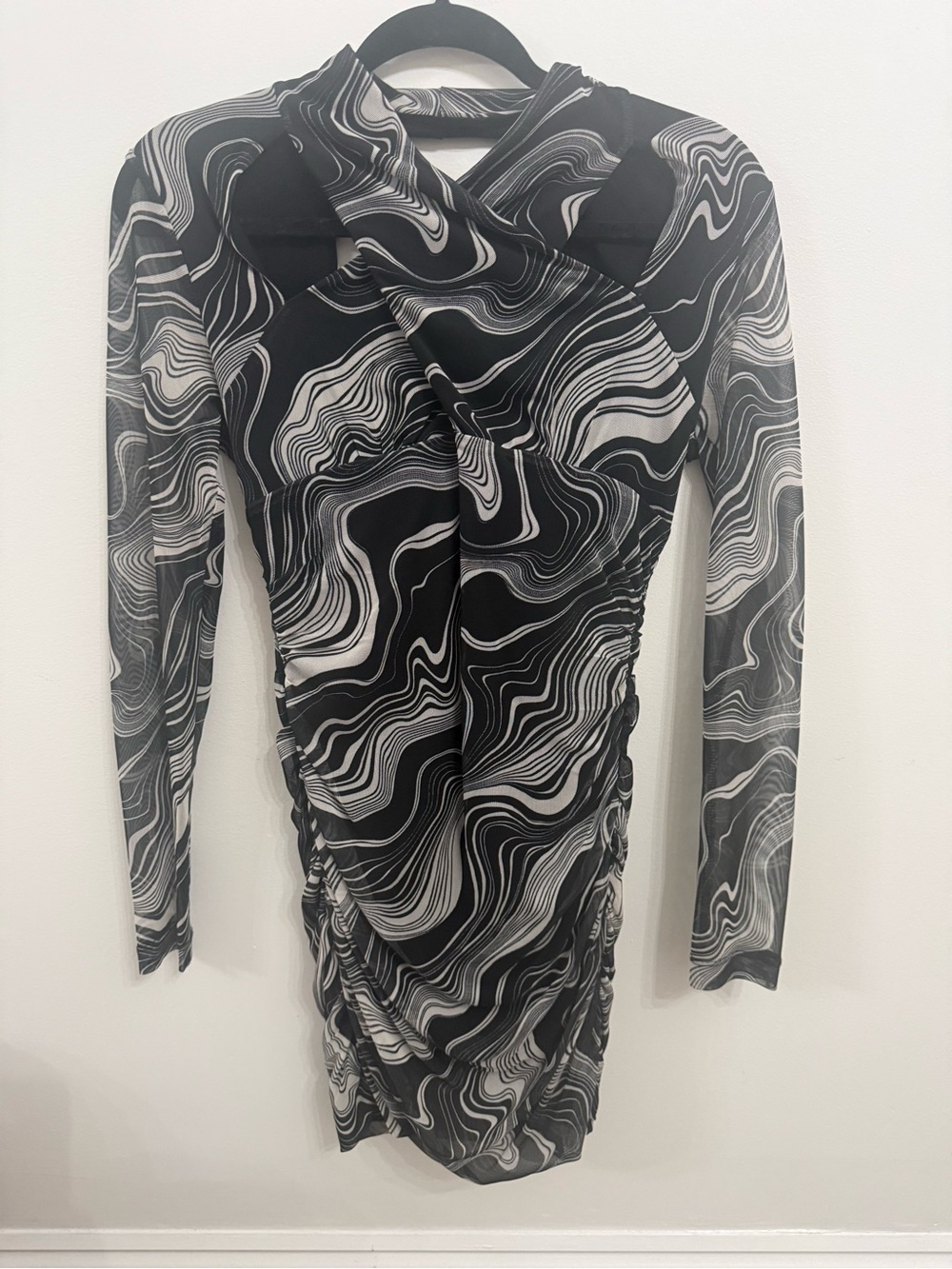Dynamite Sheer Marble Mini Dress